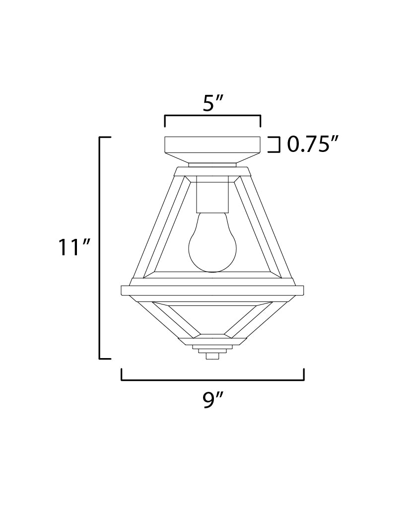 Prism 9" Outdoor Flush Mount Black by Maxim Lighting