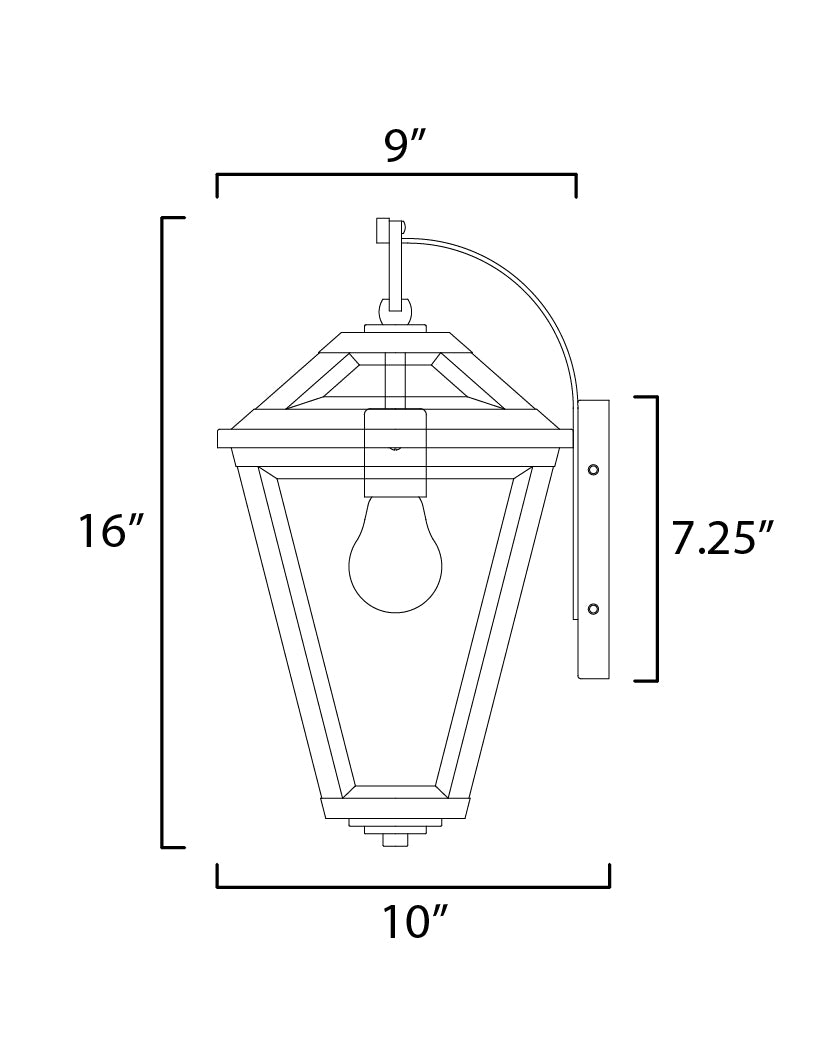 Prism 16" Outdoor Wall Sconce Black by Maxim Lighting