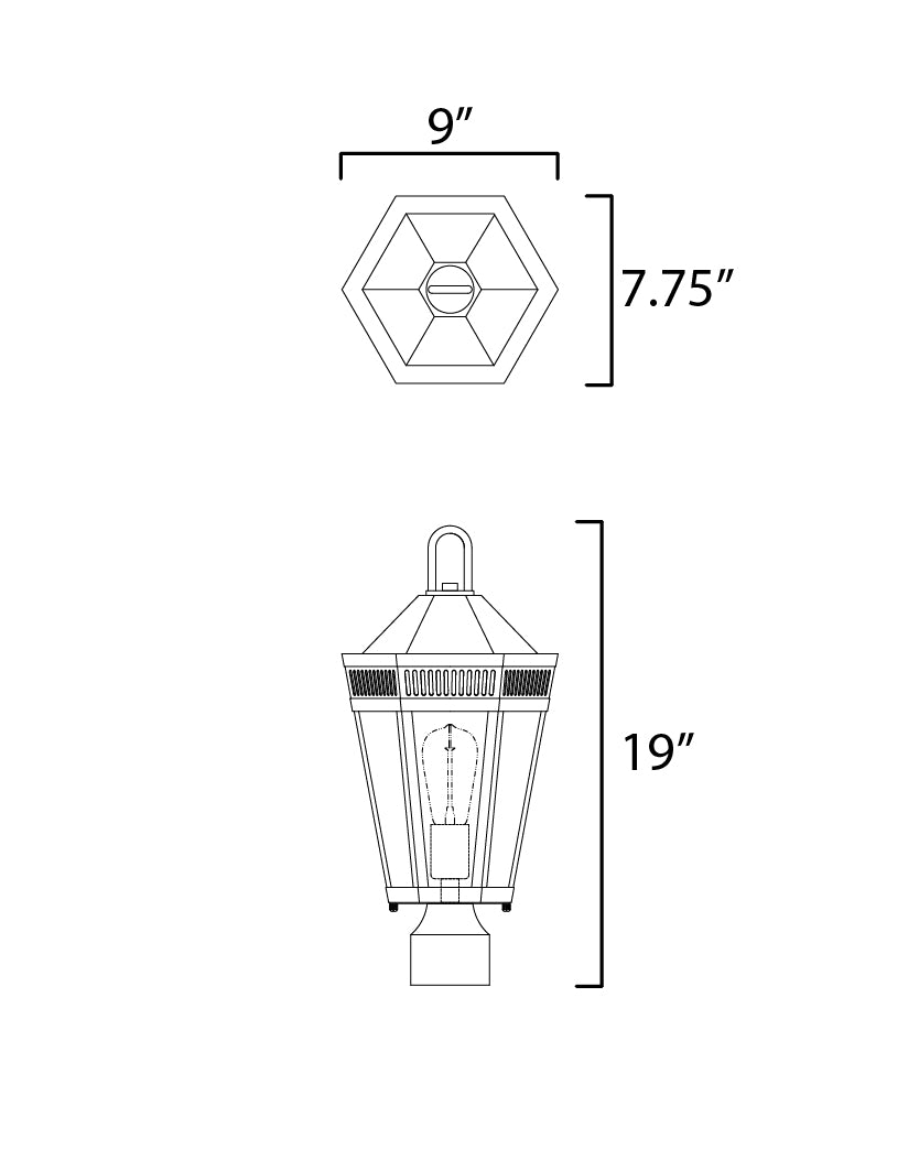 Oxford Outdoor Post Black by Maxim Lighting