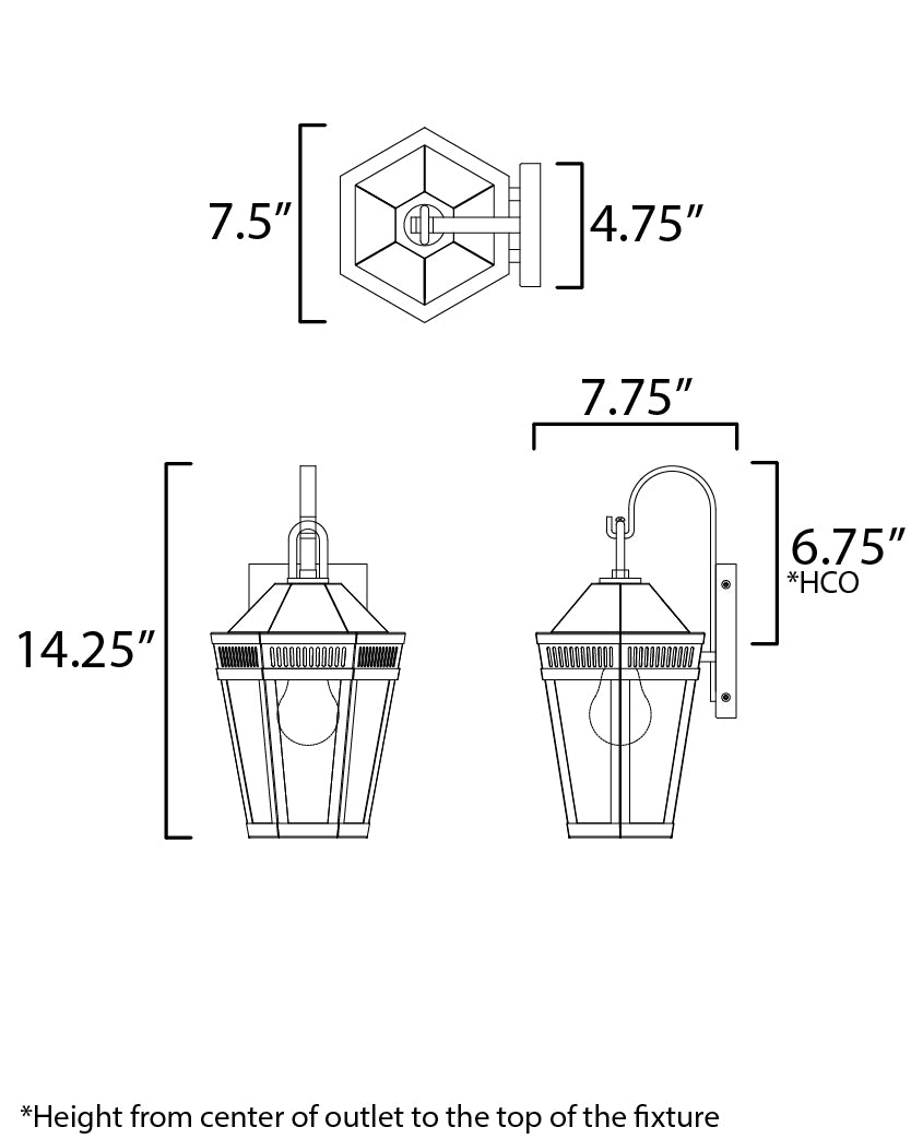 Oxford Outdoor Wall Sconce Black by Maxim Lighting