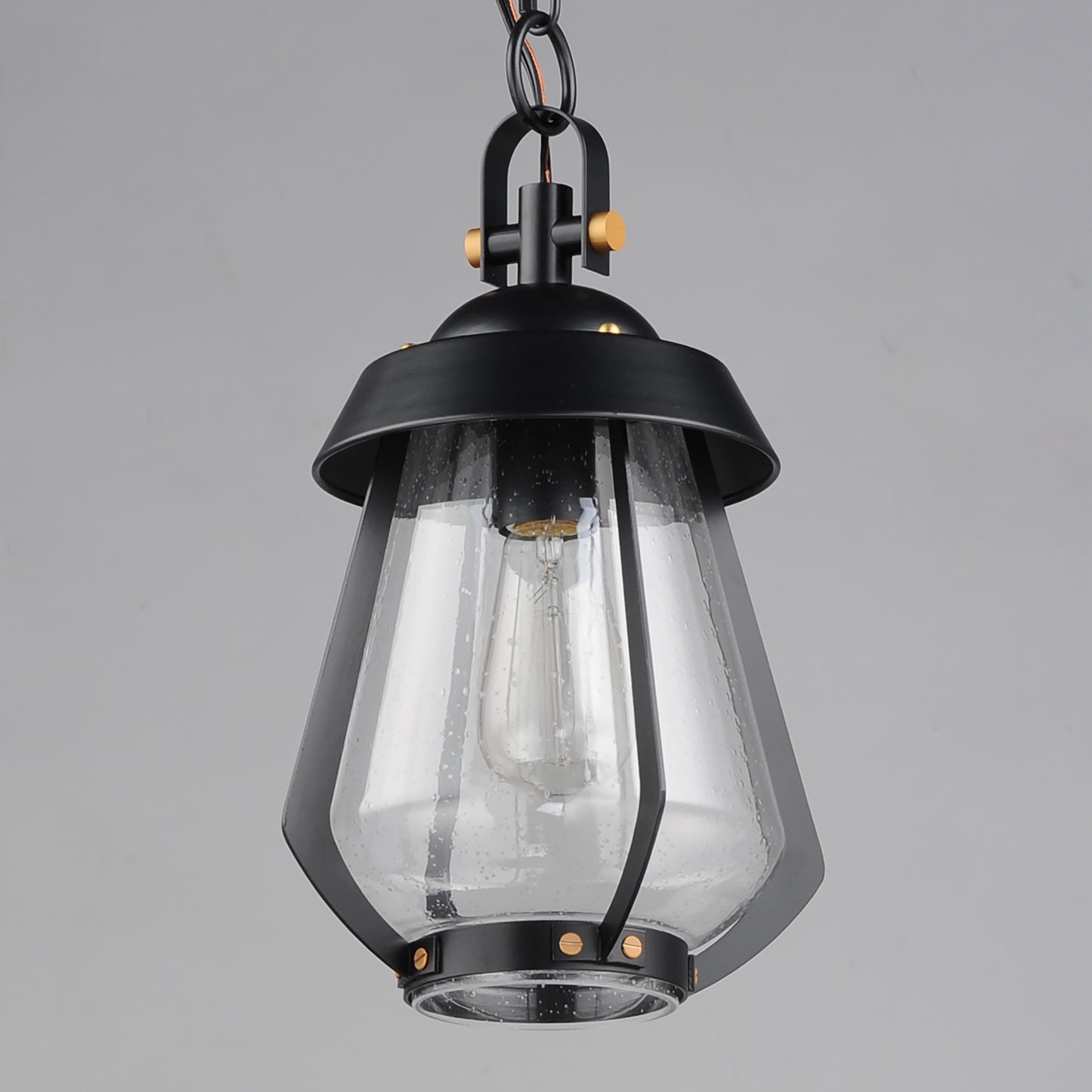 Mariner Medium Outdoor Pendant Black/Antique Brass by Maxim Lighting
