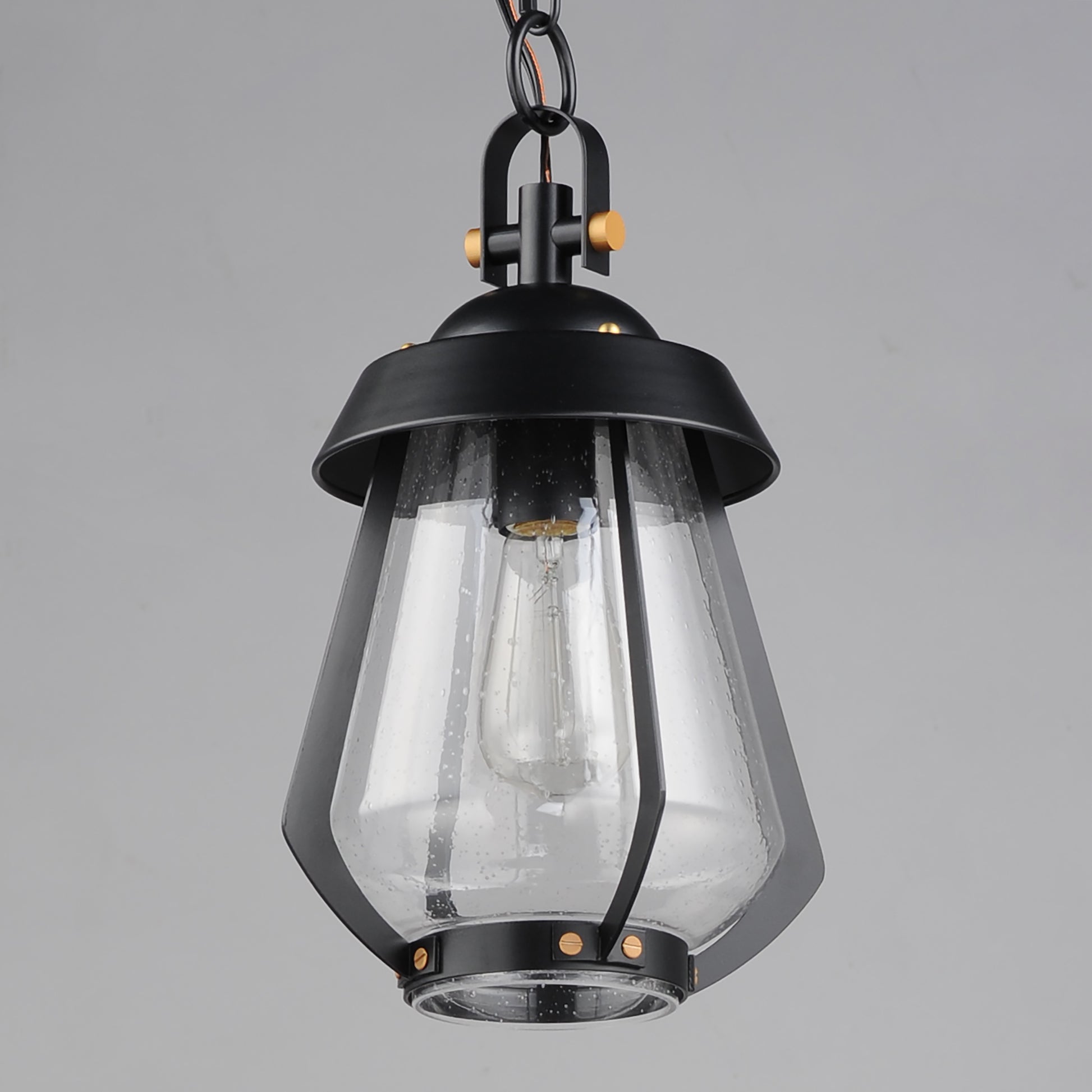 Mariner Medium Outdoor Pendant Black/Antique Brass by Maxim Lighting