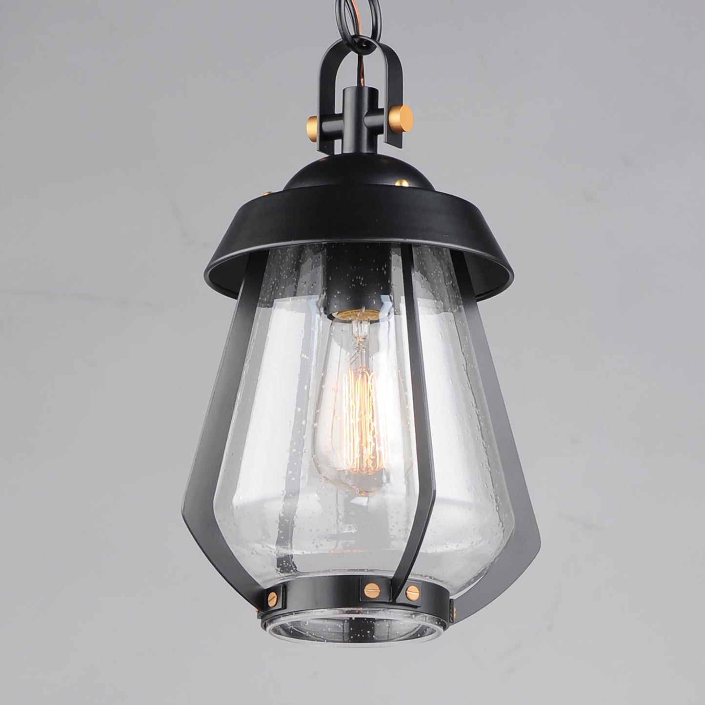 Mariner Medium Outdoor Pendant Black/Antique Brass by Maxim Lighting