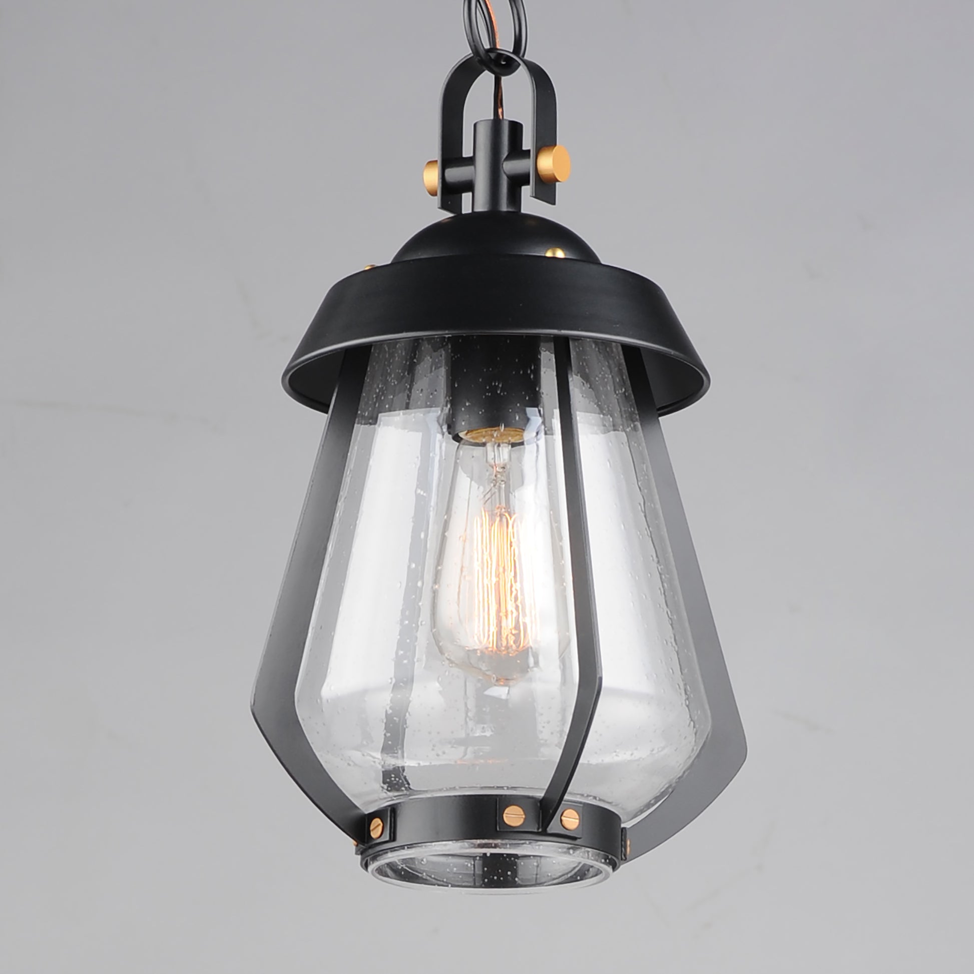 Mariner Medium Outdoor Pendant Black/Antique Brass by Maxim Lighting