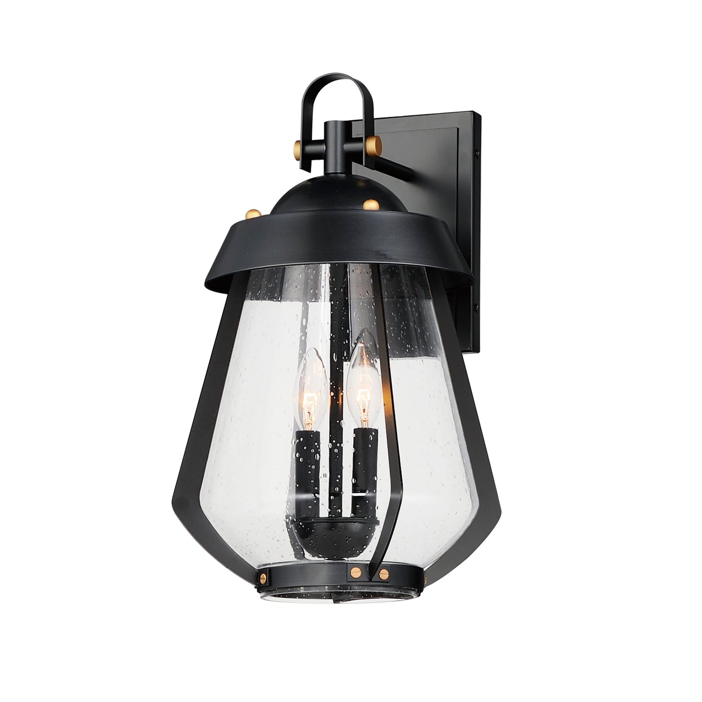 Mariner Large 2-Light Outdoor Sconce Black/Antique Brass by Maxim Lighting