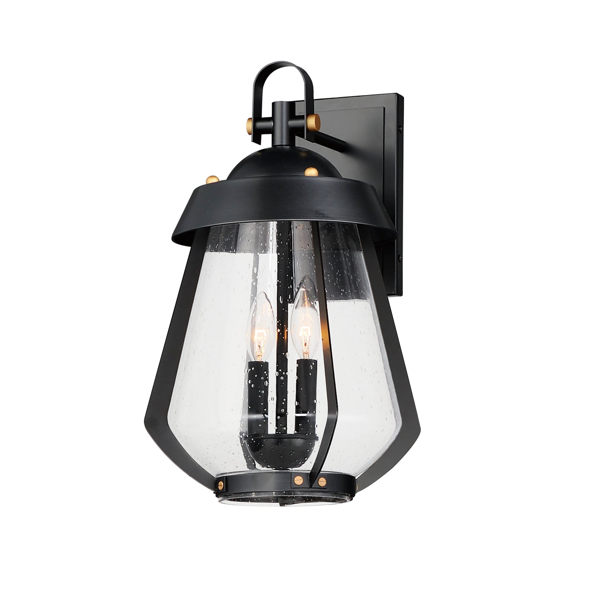 Mariner Large 2-Light Outdoor Sconce Black/Antique Brass by Maxim Lighting