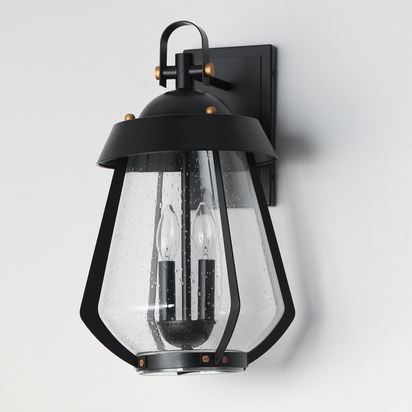 Mariner Large 2-Light Outdoor Sconce Black/Antique Brass by Maxim Lighting