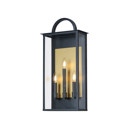Manchester 3-Light Large Outdoor Wall Sconce Black by Maxim Lighting