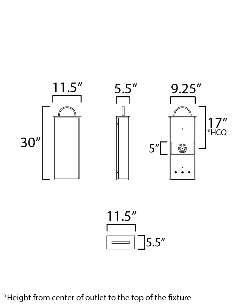 Manchester 3-Light X-Large Outdoor Wall Sconce Black by Maxim Lighting