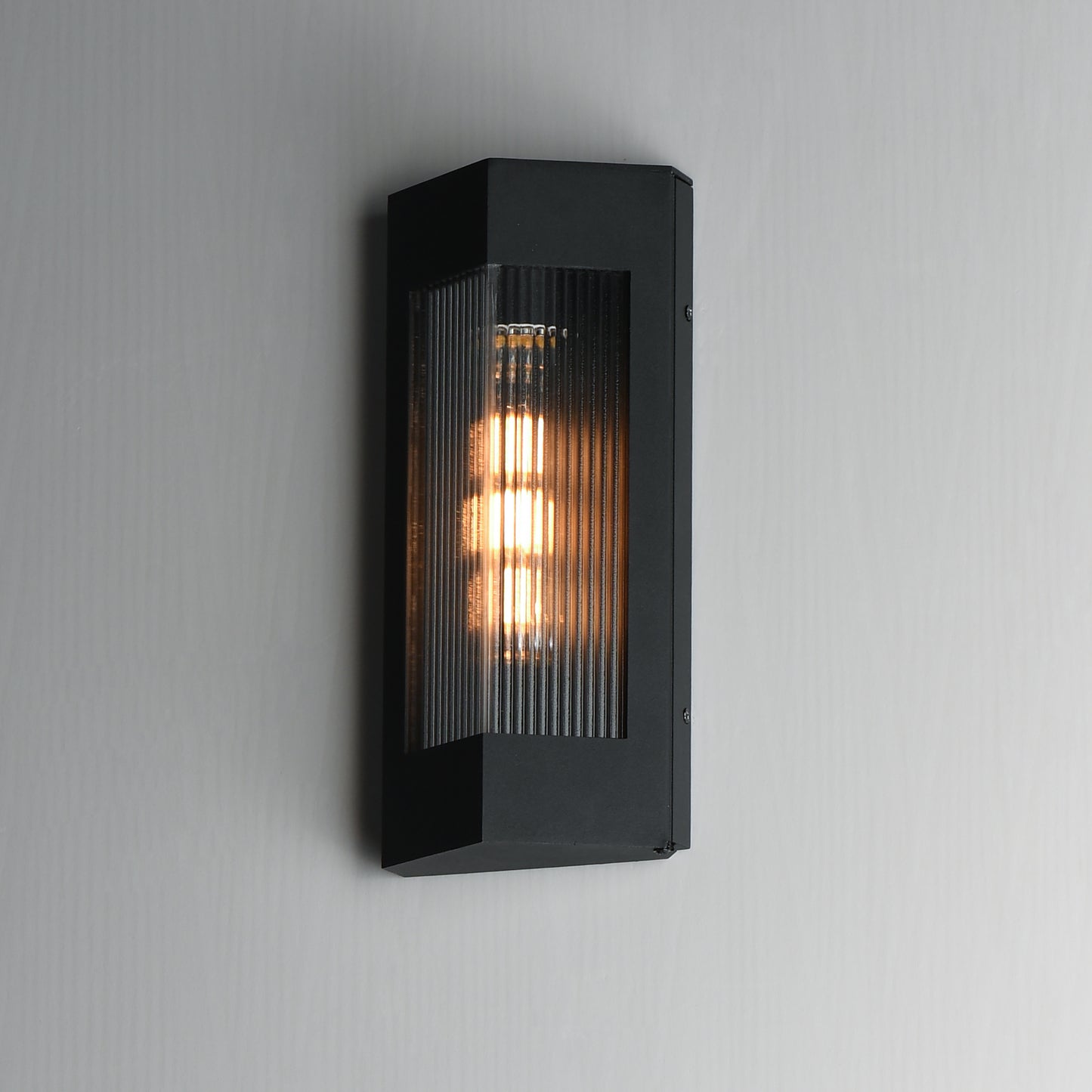Triform 14" Outdoor Wall Sconce Black/Antique Brass by Maxim Lighting