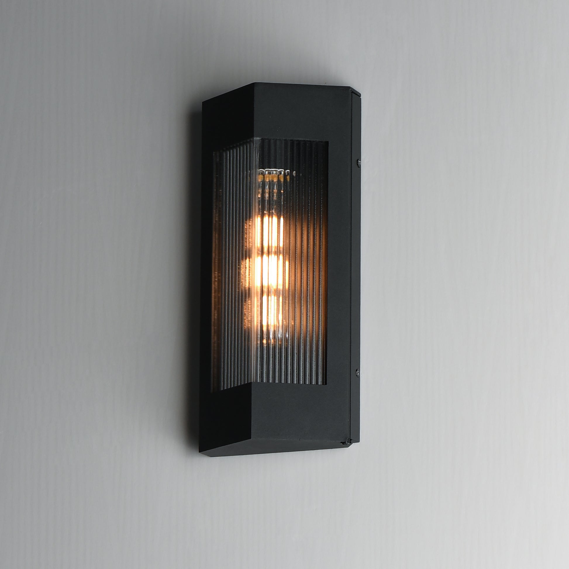 Triform 14" Outdoor Wall Sconce Black/Antique Brass by Maxim Lighting