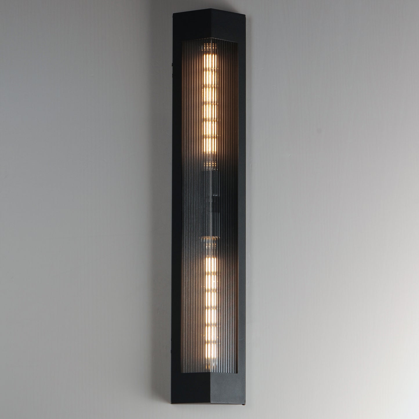 Triform 32" 2-Light Outdoor Wall Sconce Black/Antique Brass by Maxim Lighting