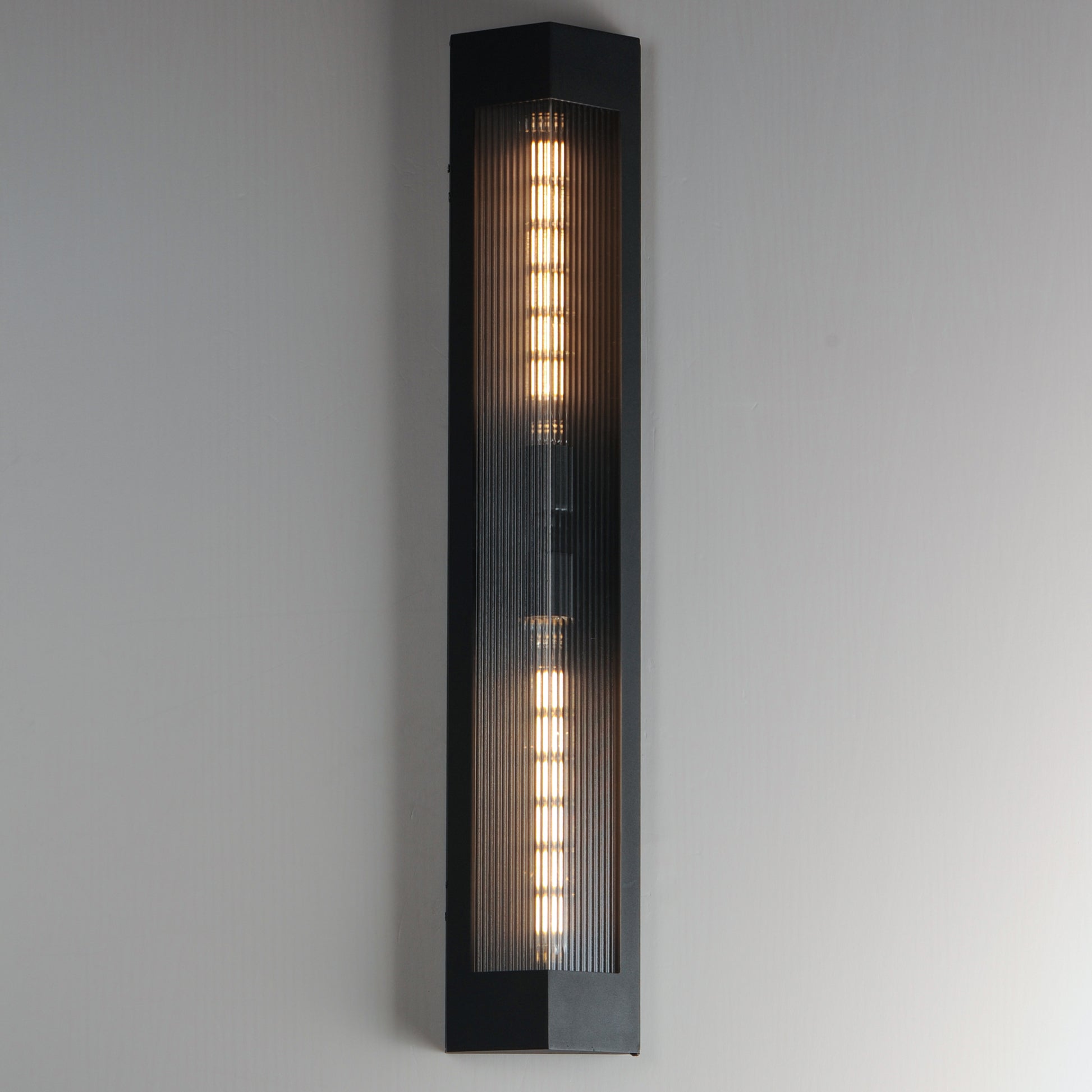 Triform 32" 2-Light Outdoor Wall Sconce Black/Antique Brass by Maxim Lighting