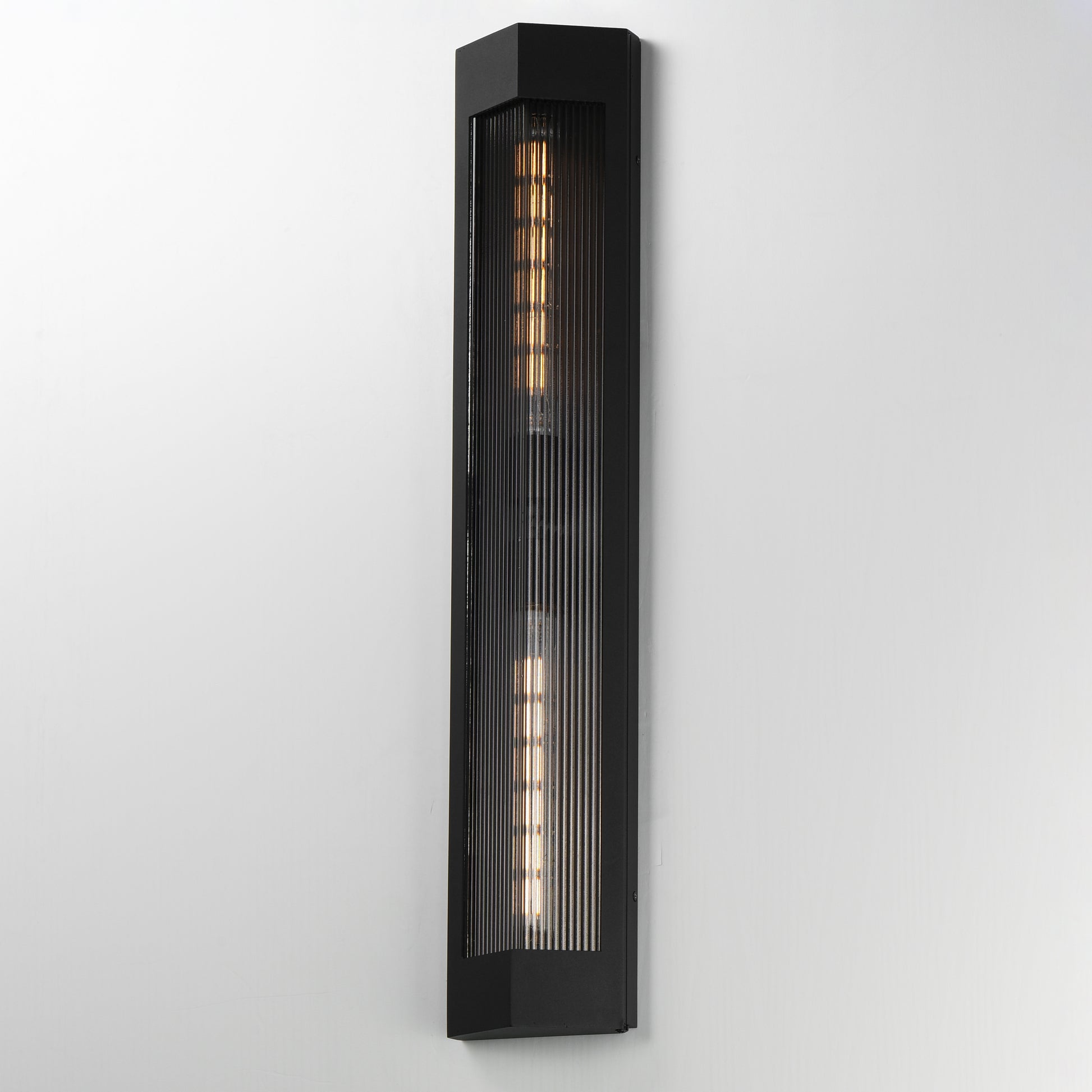 Triform 32" 2-Light Outdoor Wall Sconce Black/Antique Brass by Maxim Lighting