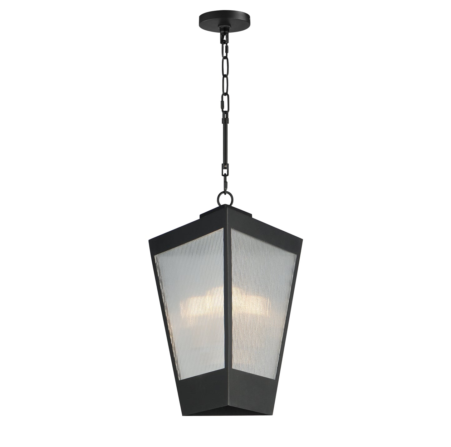 Triform 14" 3-Light Outdoor Pendant Black/Antique Brass by Maxim Lighting