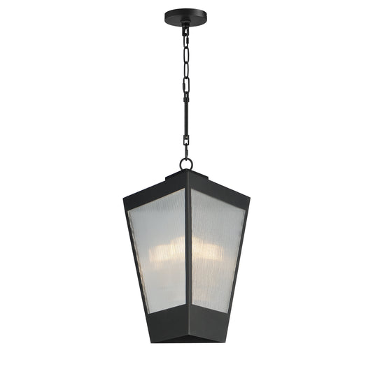 Triform 14" 3-Light Outdoor Pendant Black/Antique Brass by Maxim Lighting