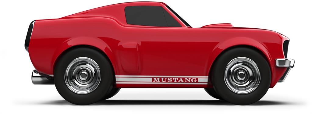 Baghera red Ford Mustang racing toy car with white stripes – view 7