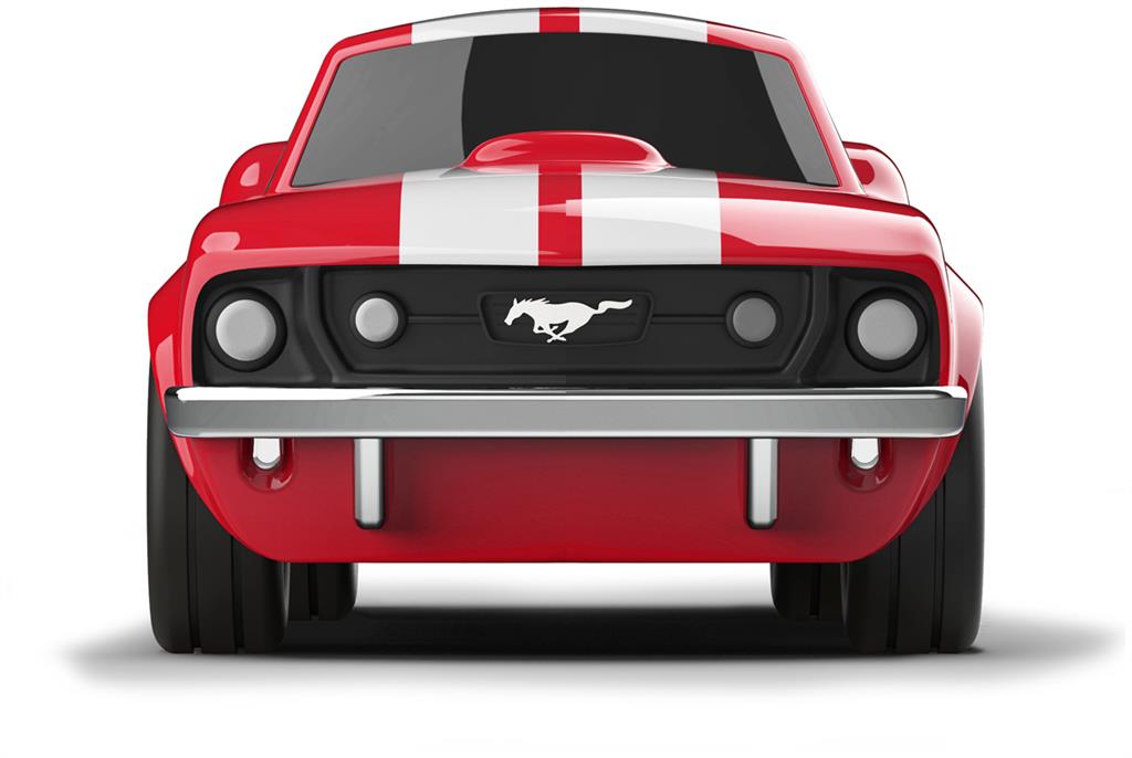Baghera red Ford Mustang racing toy car with white stripes – view 8