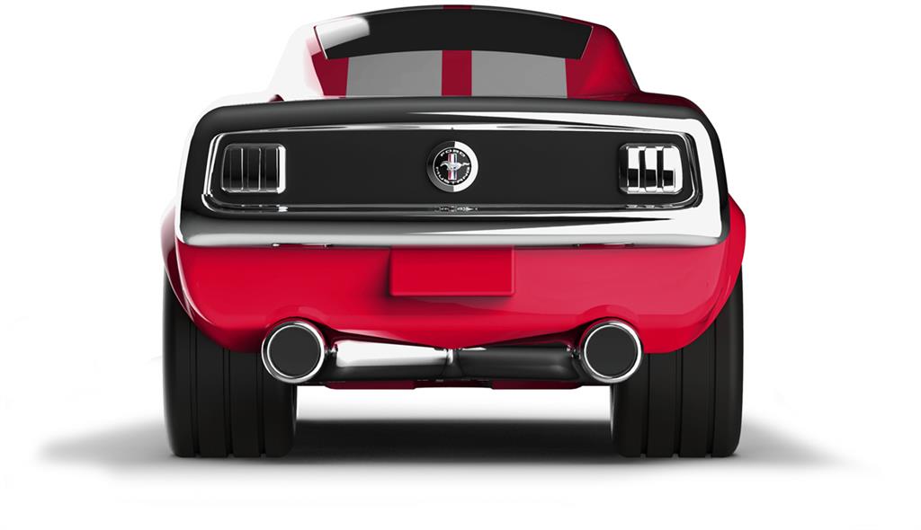 Baghera red Ford Mustang racing toy car with white stripes – view 9