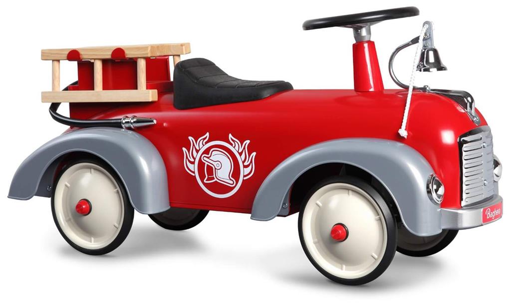 Baghera Speedster fire engine metal ride-on in red with ladders and hose – view 6