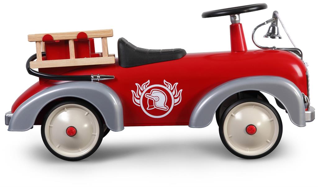Baghera Speedster fire engine metal ride-on in red with ladders and hose – view 7