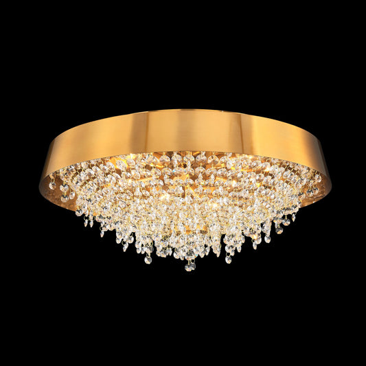 Iris Flushmount 6-Light in Antique Brass 3122AB by StarFire Crystal
