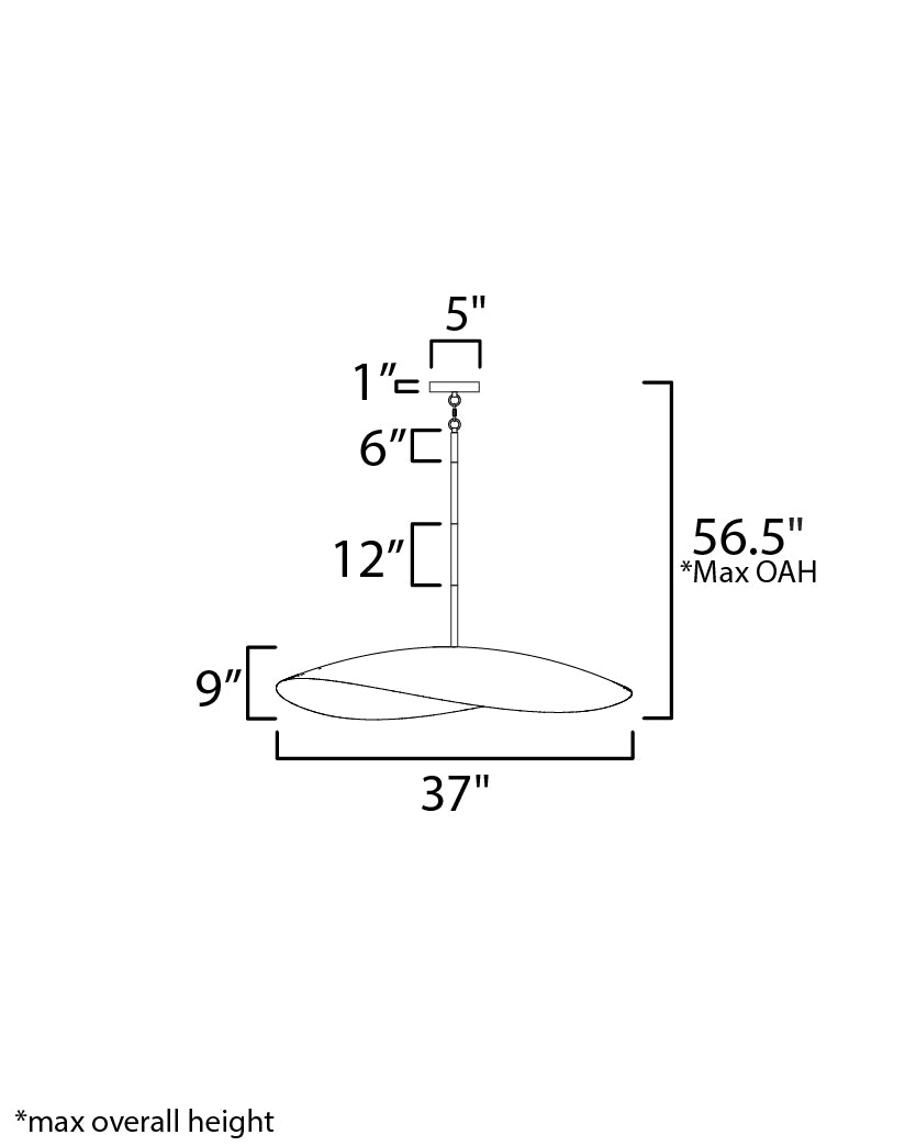 Denarii 36" Iron Pendant Natural Gold by Maxim Lighting
