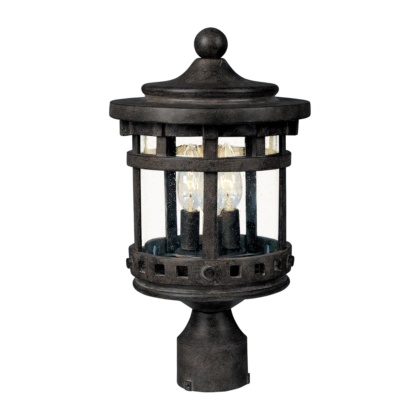Santa Barbara Cast 3-LT Outdoor Pole/Post Lantern Sienna by Maxim Lighting