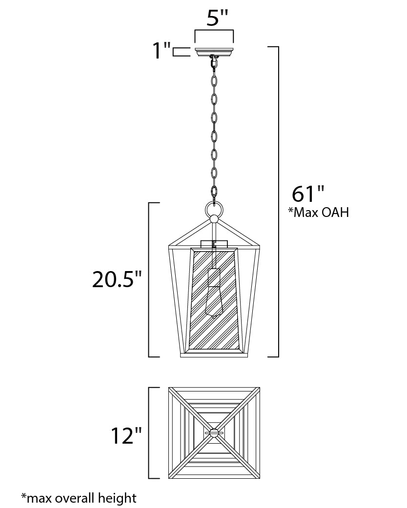 Artisan Outdoor Pendant Black by Maxim Lighting