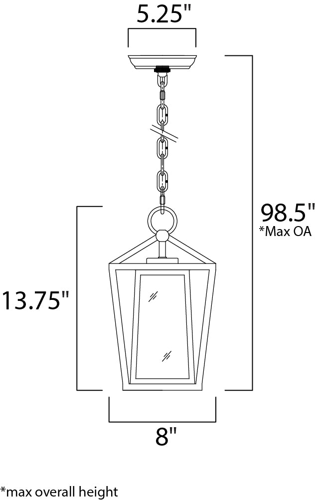 Artisan Outdoor Pendant Black by Maxim Lighting