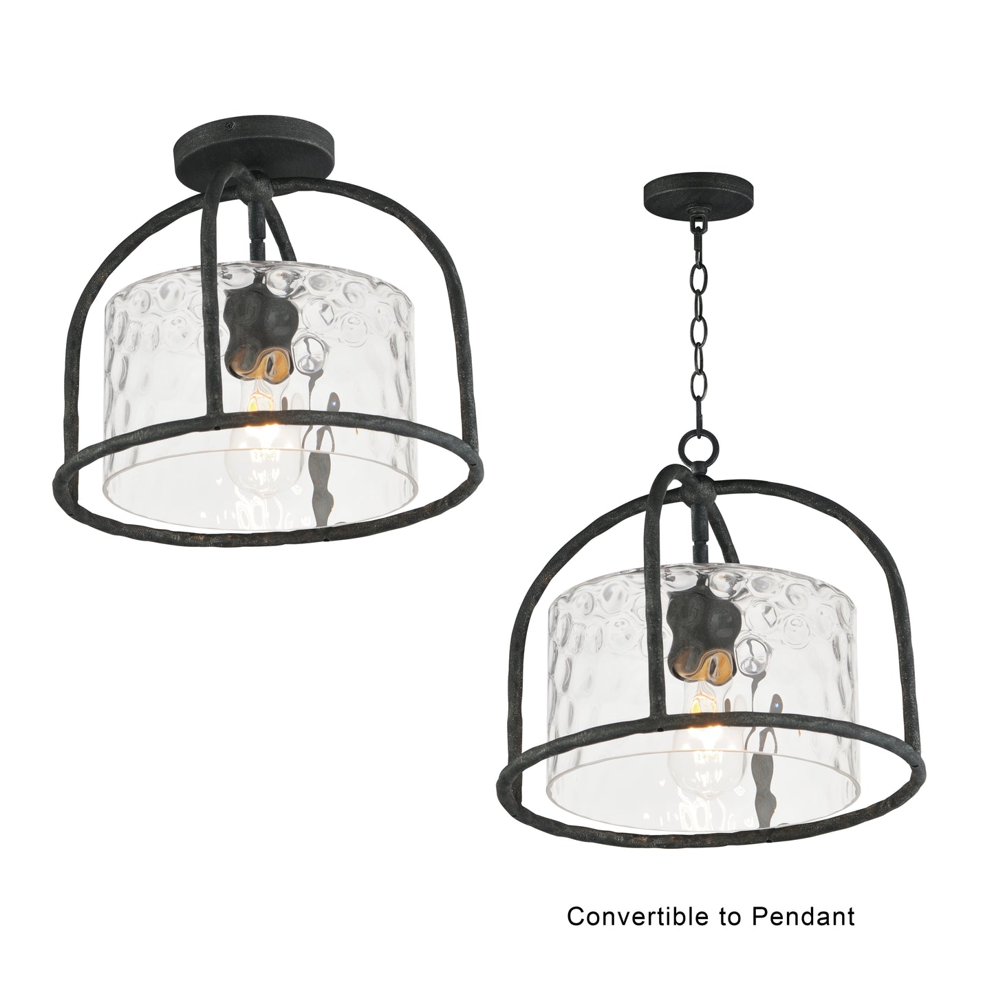 Del Mar Semi Flush Pendant Blacksmith by Maxim Lighting