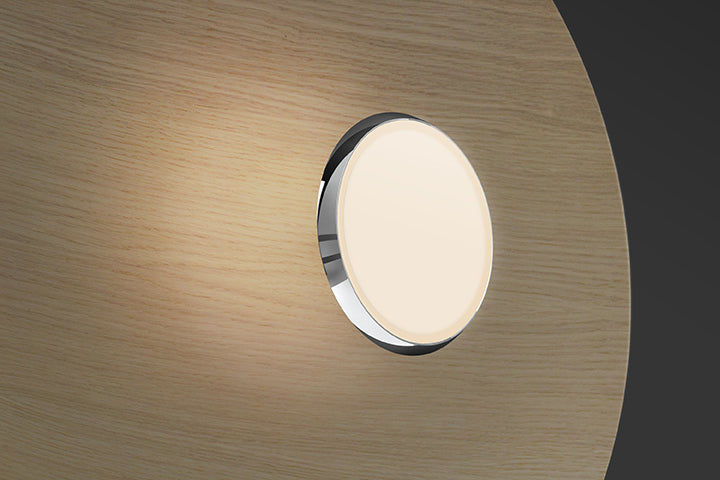 Pablo Designs Sky Dome Wood Flushmount 18" - Matte Black + Oak