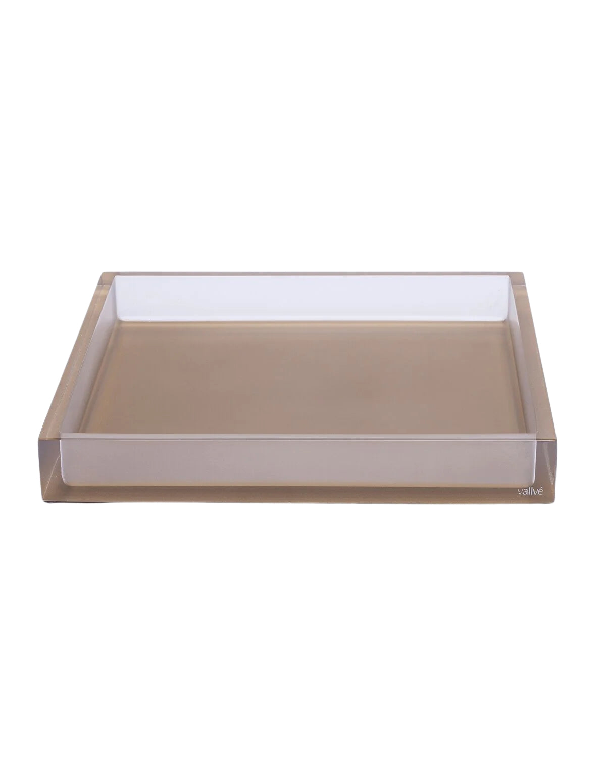 Vallvé Square large tray in clear resin and gold – photo 2