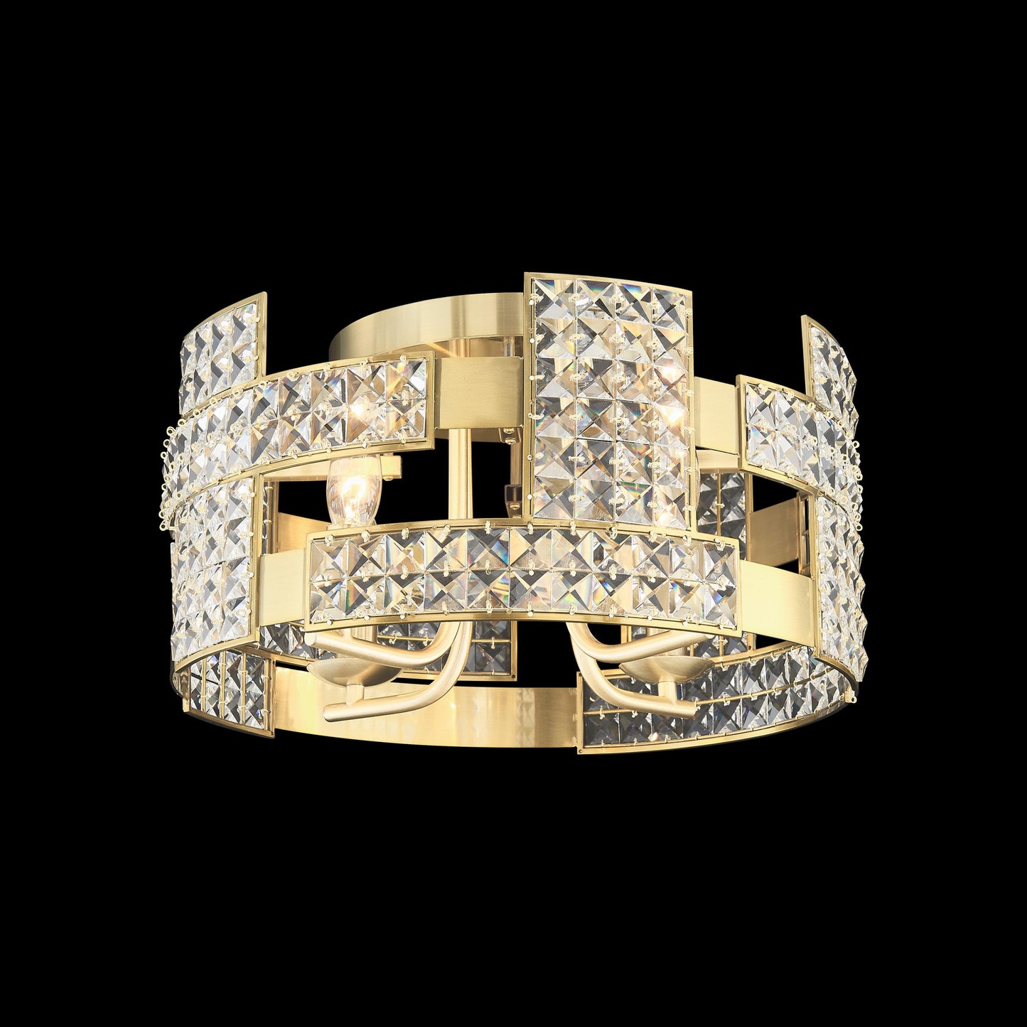 Linea Flushmount 4-Light in Antique Bronze 3216AZ by StarFire Crystal