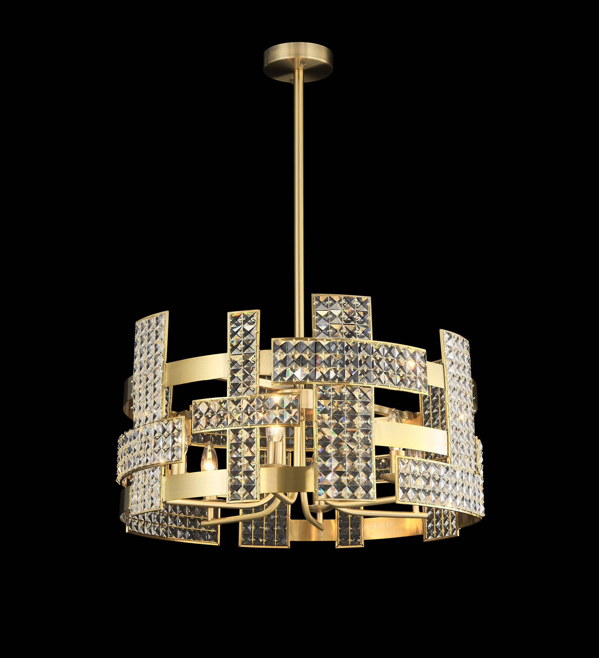 Linea Pendant 6-Light in Antique Bronze 3224AZ by StarFire Crystal