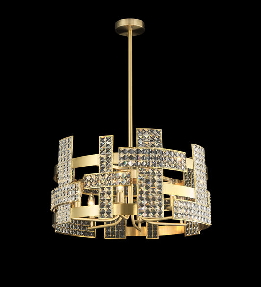 Linea Pendant 6-Light in Antique Bronze 3224AZ by StarFire Crystal