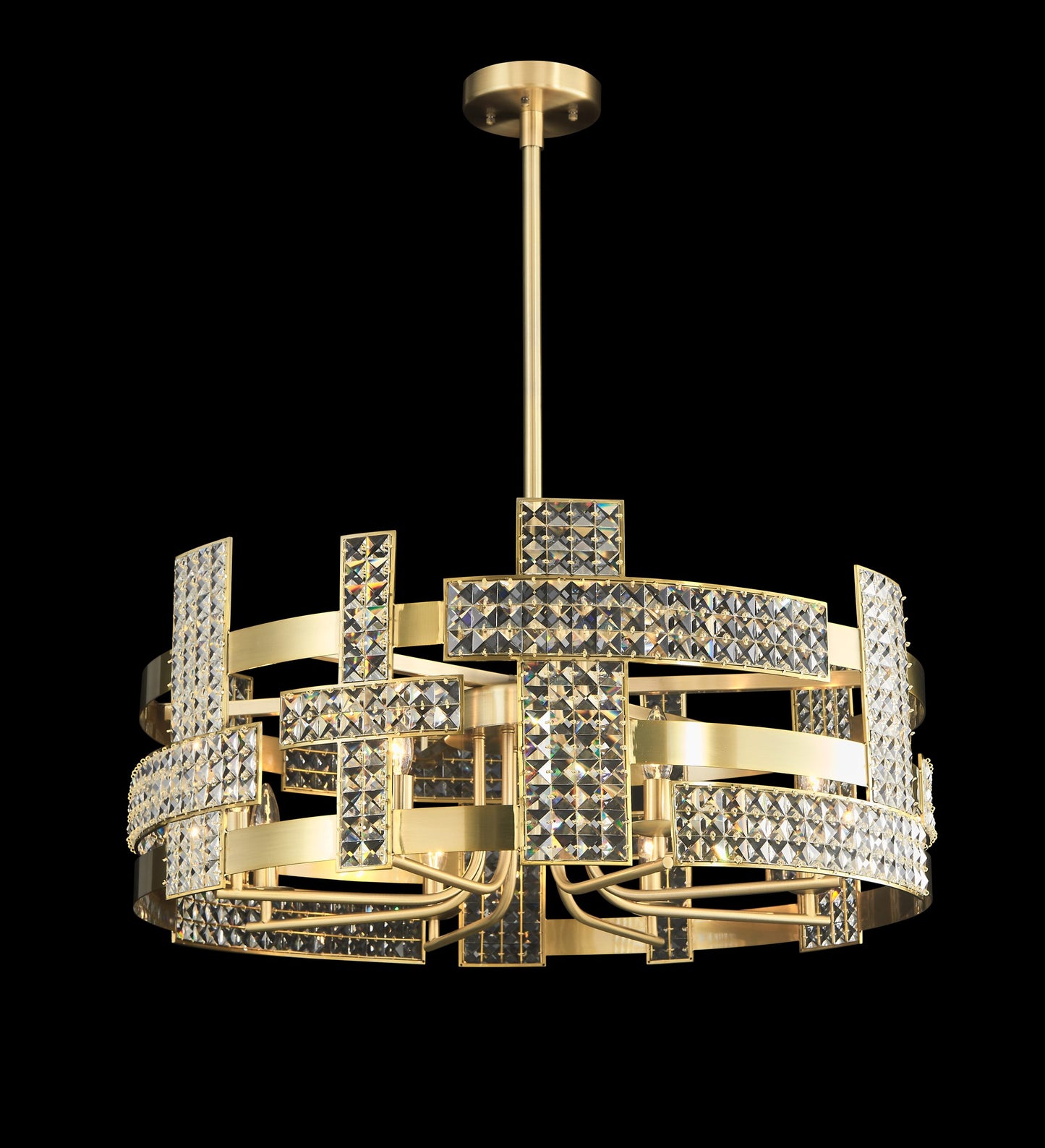 Linea Pendant 8-Light in Antique Bronze 3225AZ by StarFire Crystal