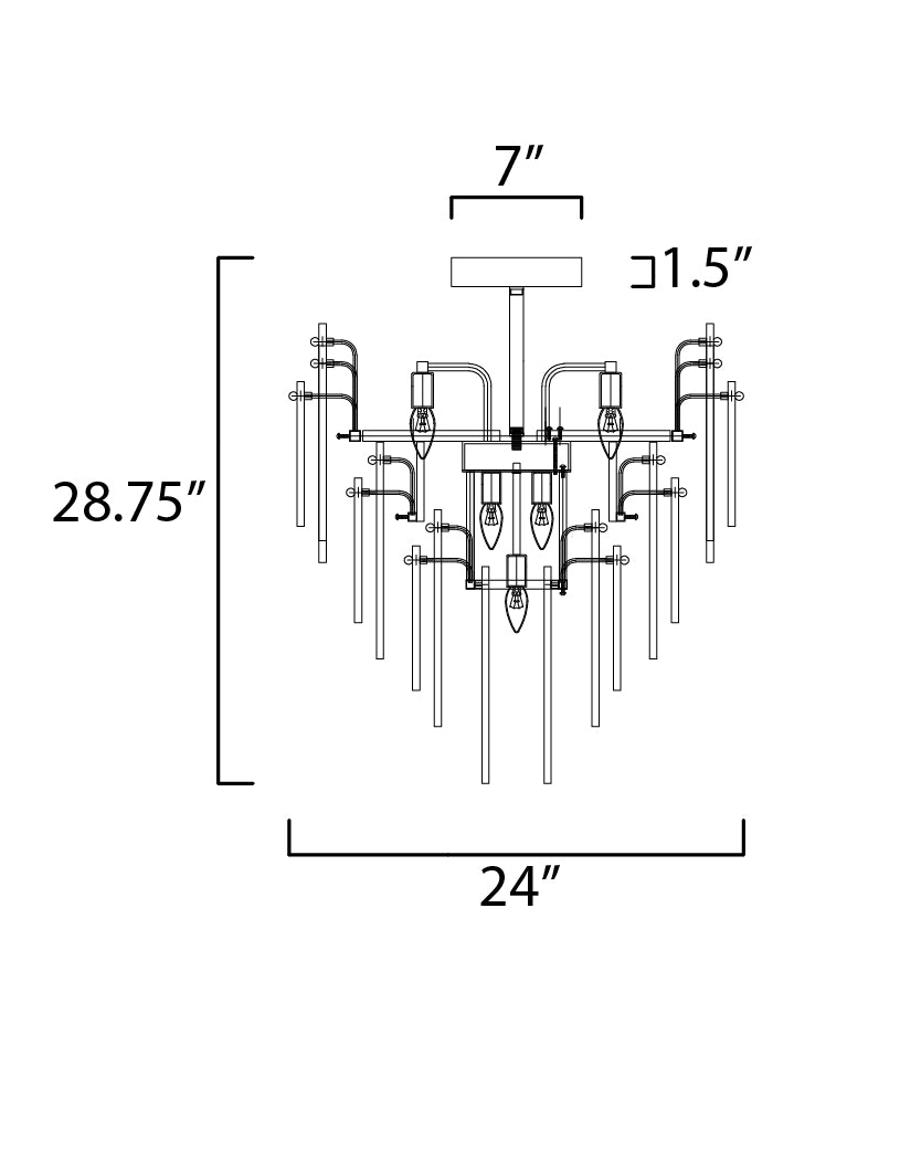 Majestic 10-Light Flush Mount Gold Leaf by Maxim Lighting
