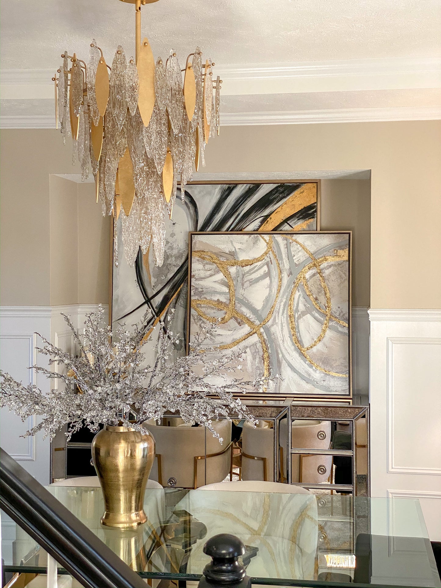 Majestic 12-Light Chandelier Gold Leaf by Maxim Lighting