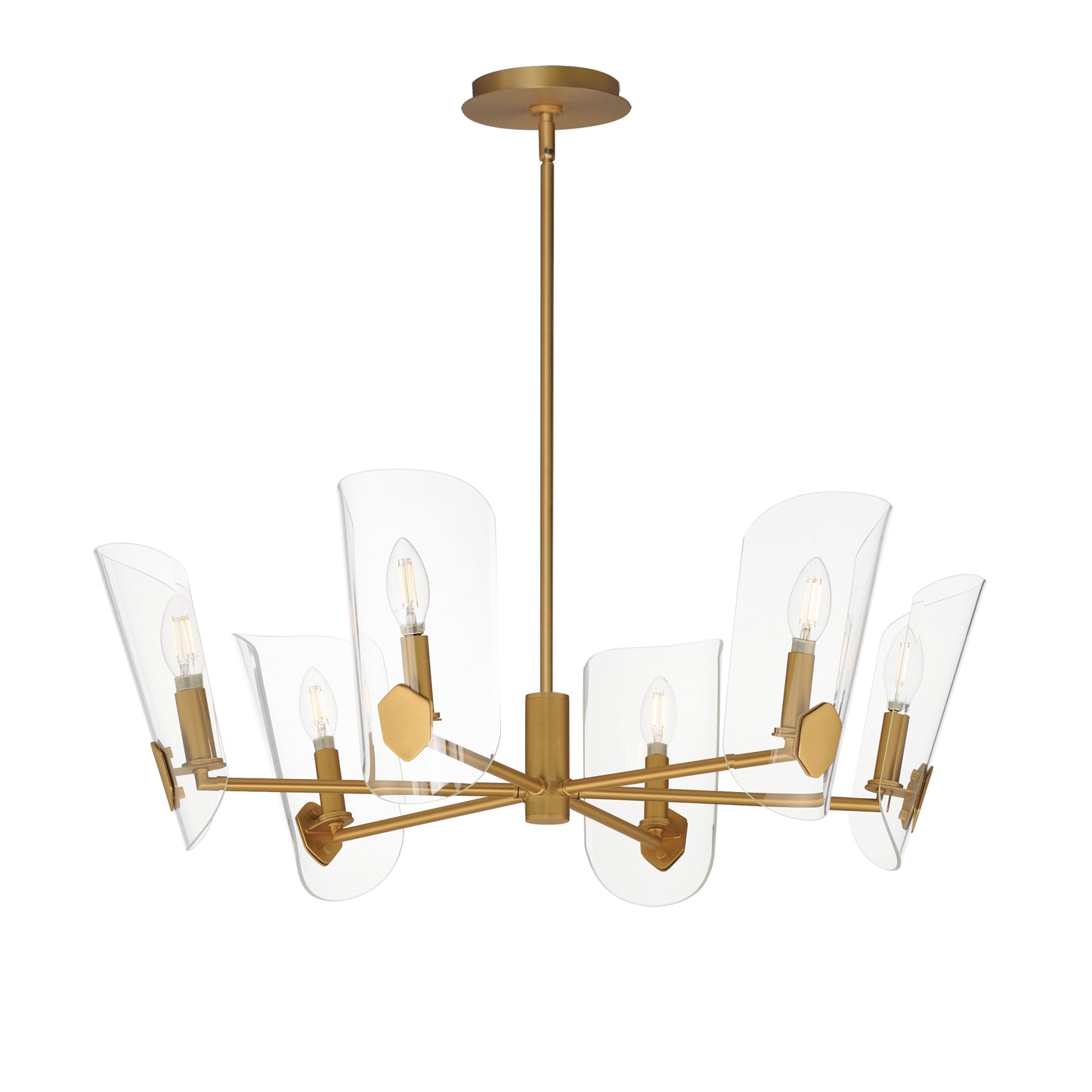 Armory 6-Light Chandelier Natural Aged Brass by Maxim Lighting