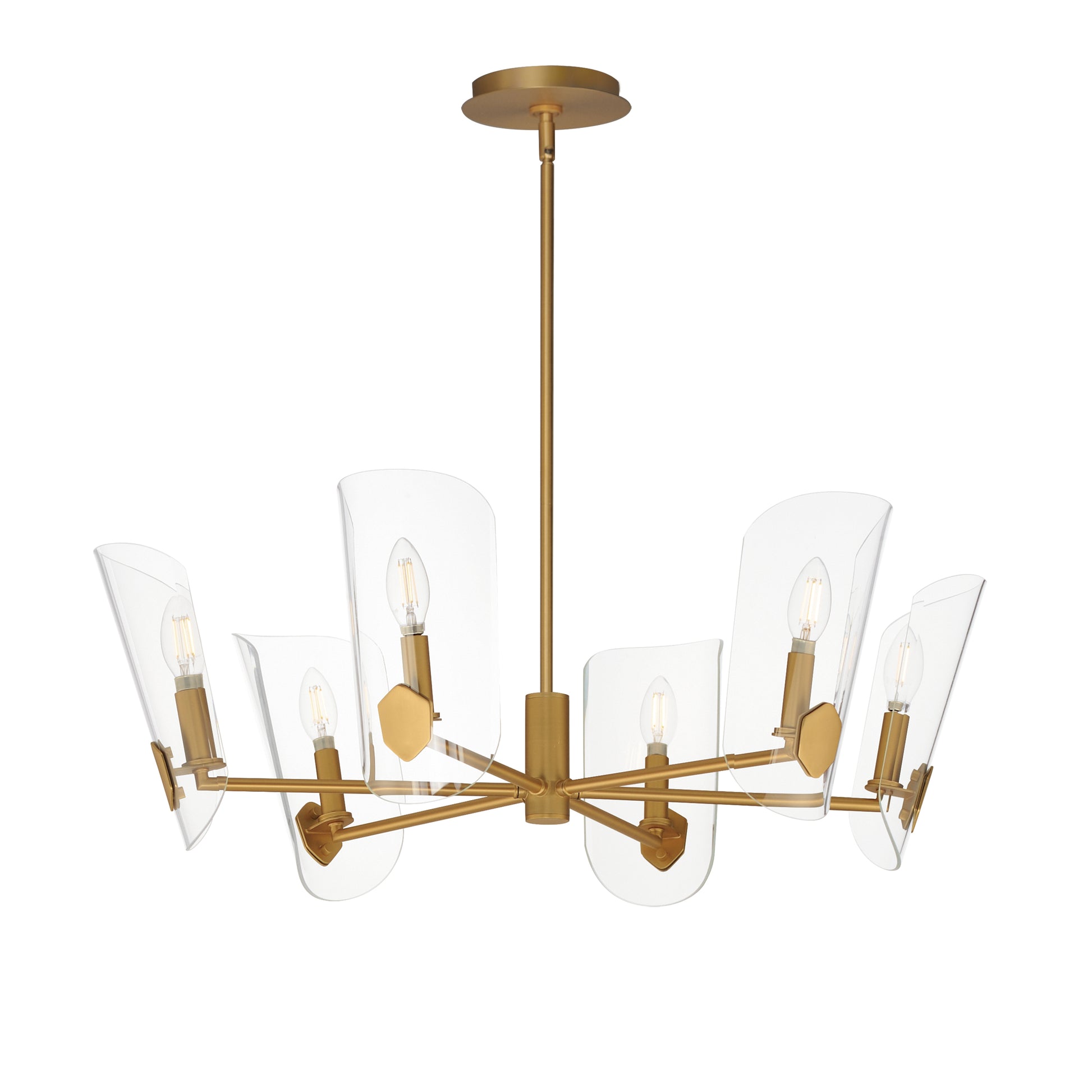 Armory 6-Light Chandelier Natural Aged Brass by Maxim Lighting
