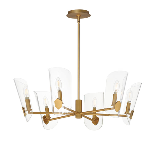 Armory 6-Light Chandelier Natural Aged Brass by Maxim Lighting
