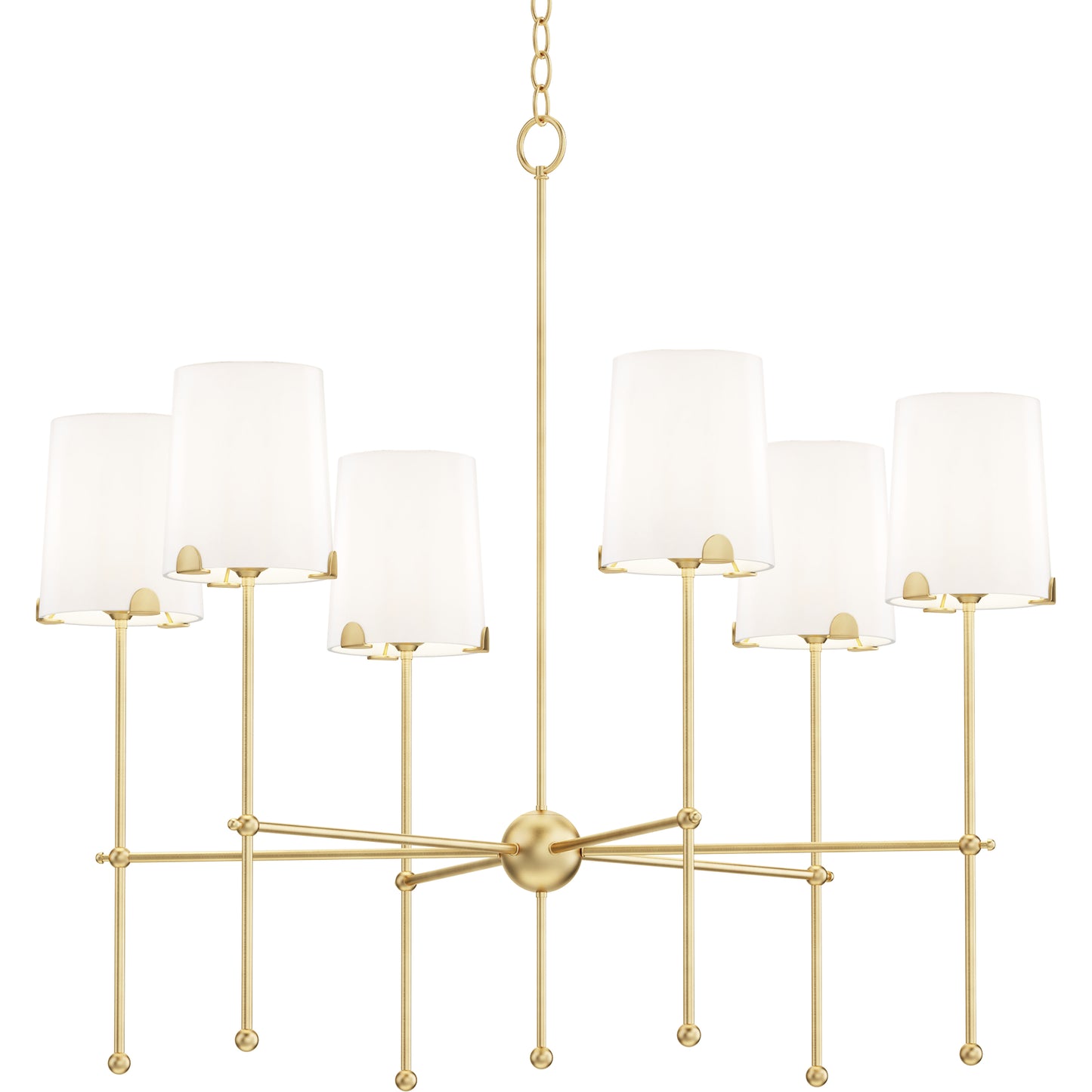 Huntington 6-Light Chandelier Satin Brass by Maxim Lighting