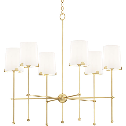 Huntington 6-Light Chandelier Satin Brass by Maxim Lighting
