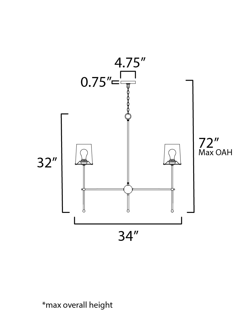 Huntington 6-Light Chandelier Satin Nickel by Maxim Lighting