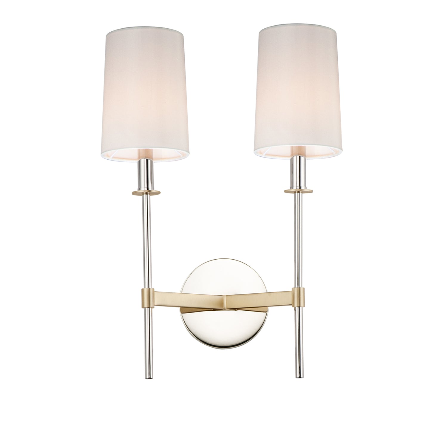 Uptown 2-Light Wall Sconce Satin Brass/Polished Nickel by Maxim Lighting