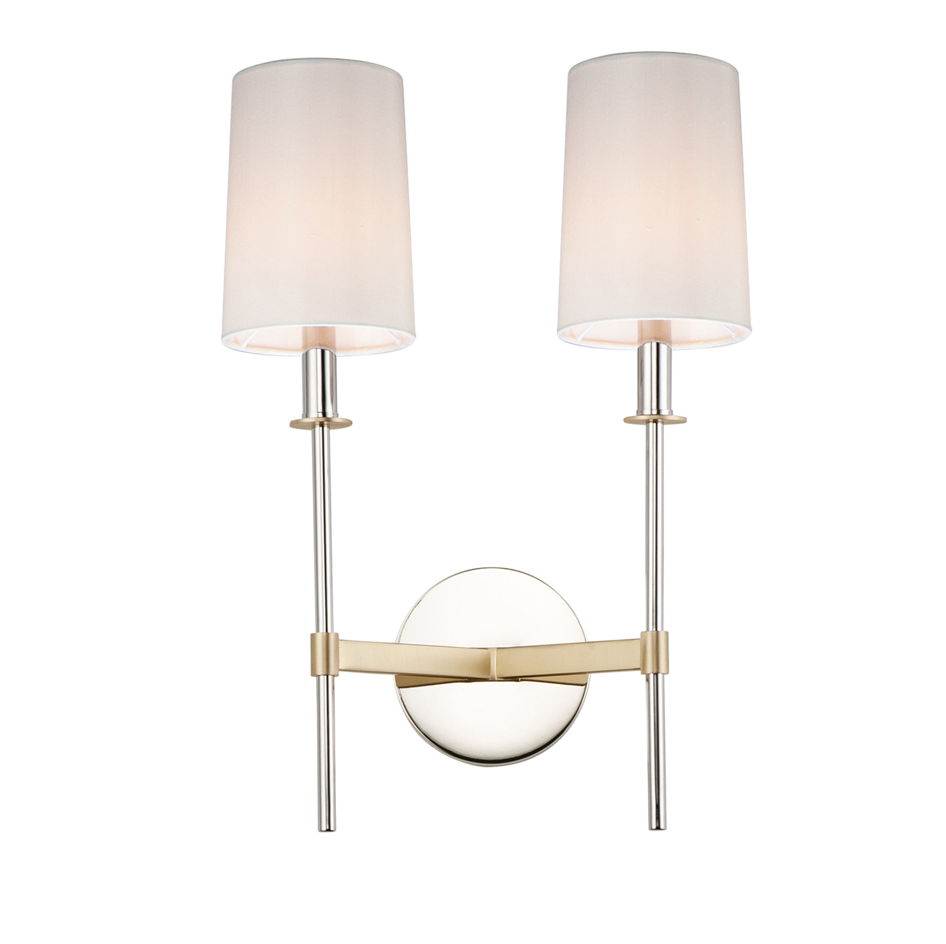 Uptown 2-Light Wall Sconce Satin Brass/Polished Nickel by Maxim Lighting