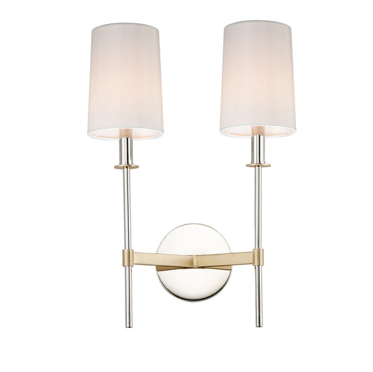 Uptown 2-Light Wall Sconce Satin Brass/Polished Nickel by Maxim Lighting