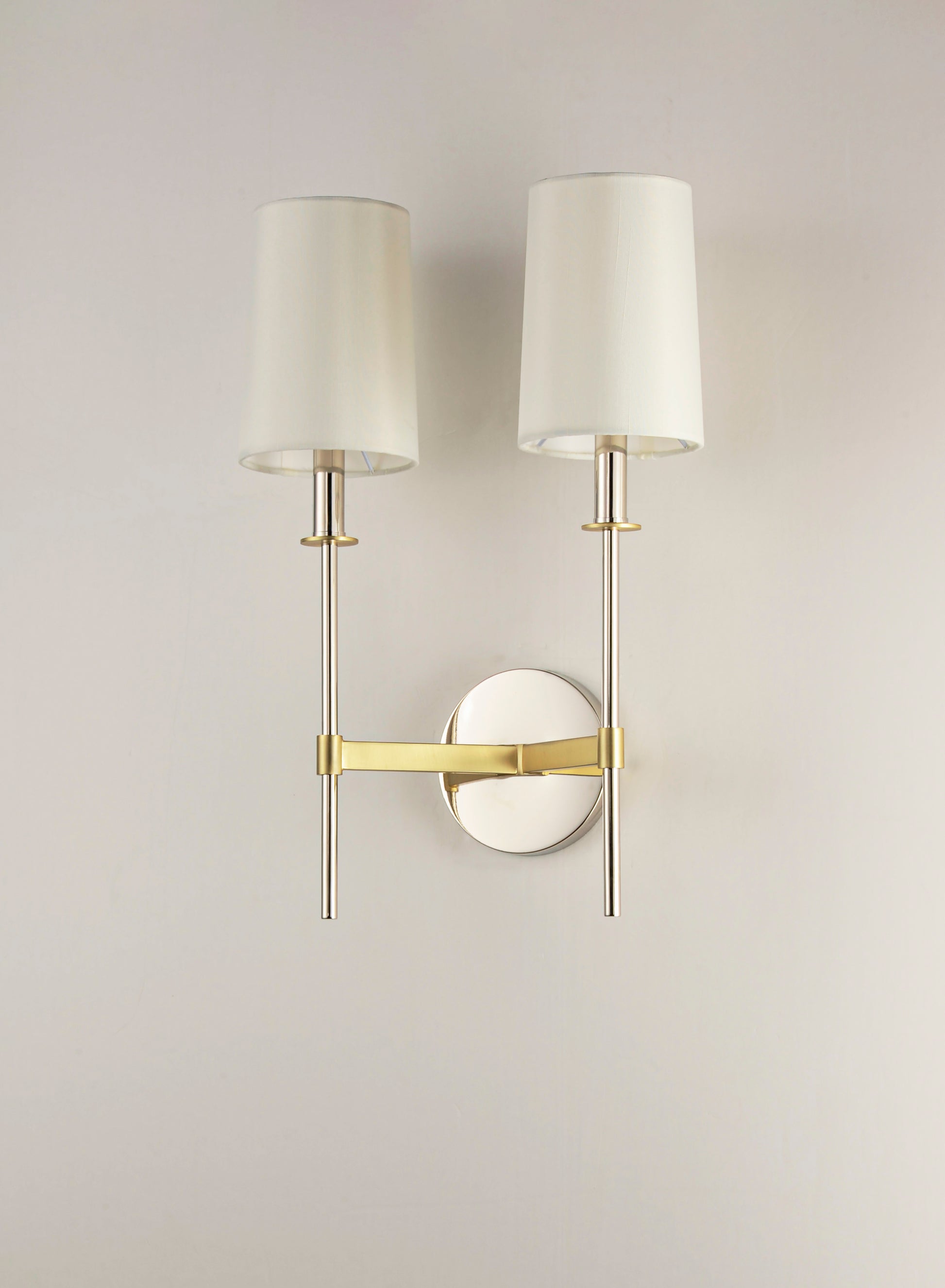 Uptown 2-Light Wall Sconce Satin Brass/Polished Nickel by Maxim Lighting