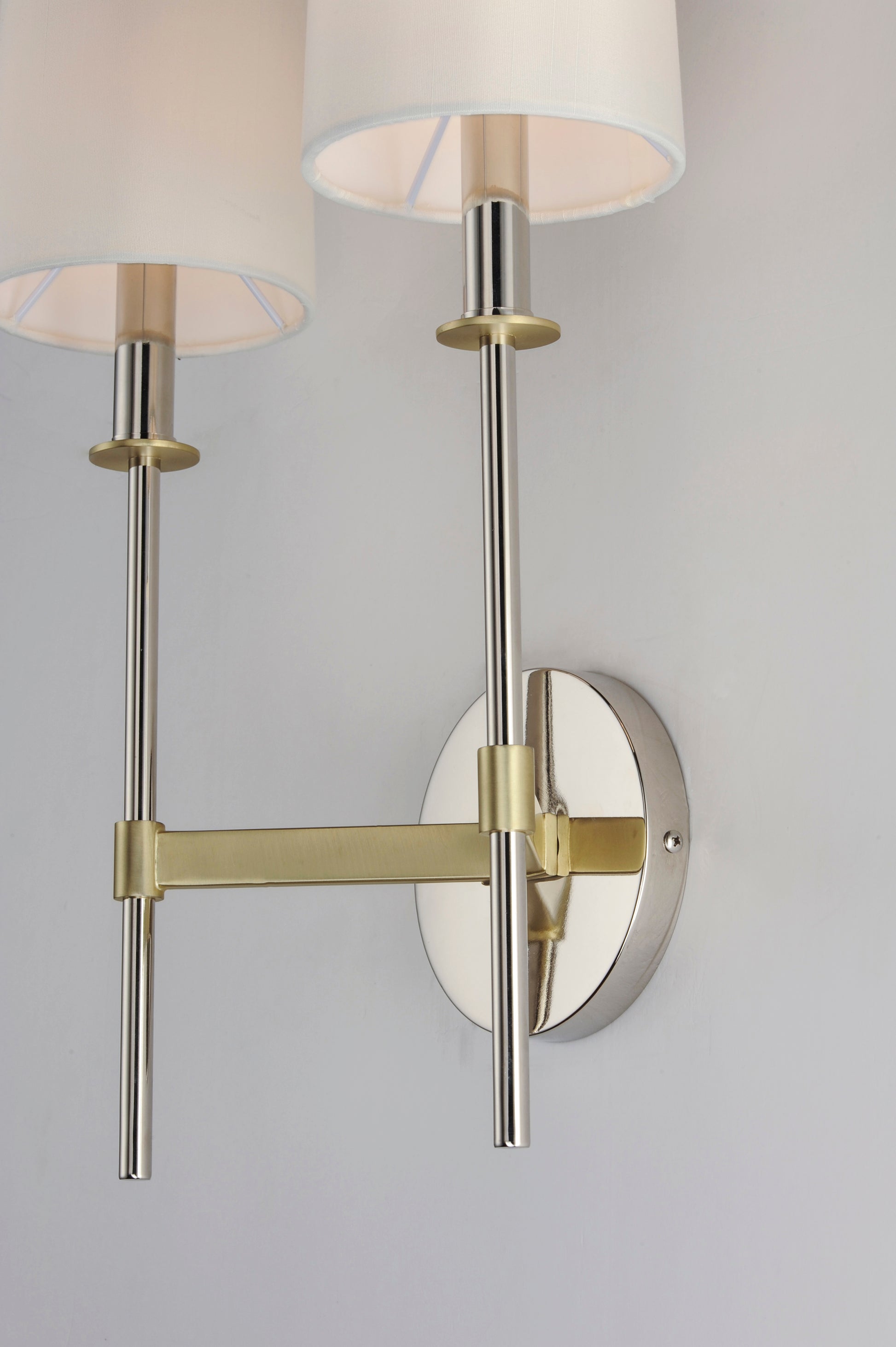 Uptown 2-Light Wall Sconce Satin Brass/Polished Nickel by Maxim Lighting